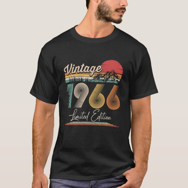 Vintage född 1966 Födelsedag Party Bröllop T Shirt (Framsida)