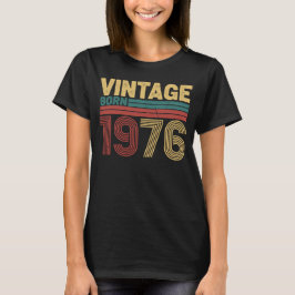 Vintage Född 1976 Tidlös Retro Födelsedagsdesign T Shirt