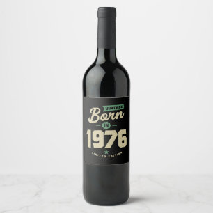 Vintage född 1976 vinflaska etikett