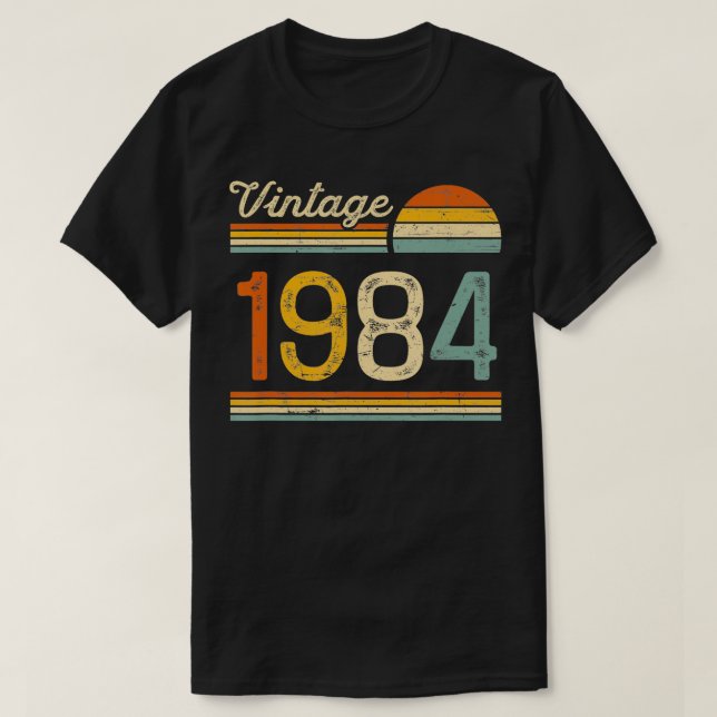 Vintage född 1984 Retro Birthday T Shirt (Design framsida)