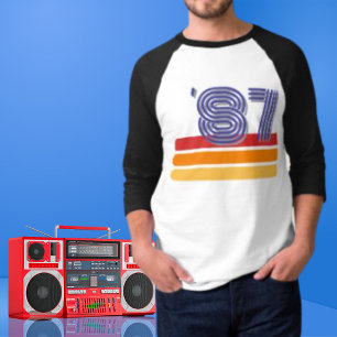 Vintage Född 1987 Retro Rand 40-årsdag T Shirt