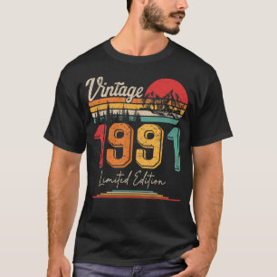 Vintage född 1991 Födelsedag Party Bröllop A T Shirt