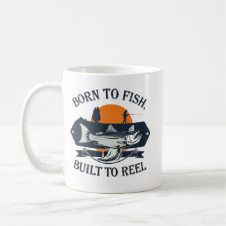 Vintage Född att fiska Byggd för att veva Kaffemugg