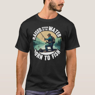 Vintage "Född för att fiska" T Shirt