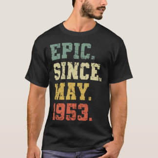 Vintage född i maj 1953 Kvinnor i Manar 70 år T Shirt