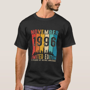 Vintage född i november 1996 25 födelsedagar 25  t shirt
