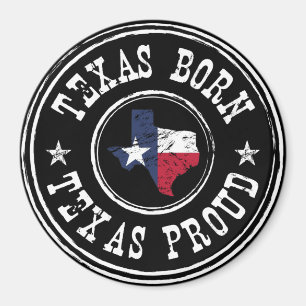 Vintage födda Texas - stolt Texas Magnet