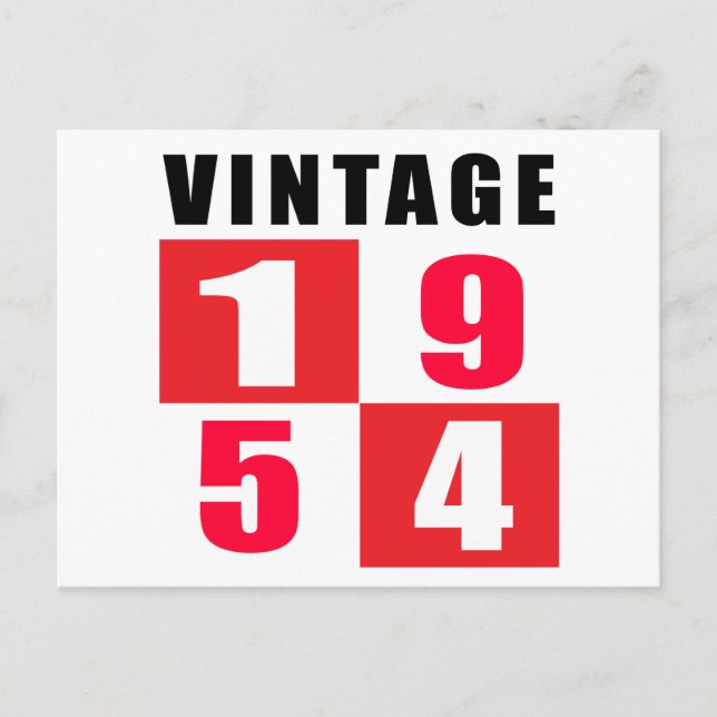 Vintage Födelsedag 1954 Vykort (Framsida)
