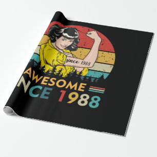 Vintage födelsedag 1988 presentpapper