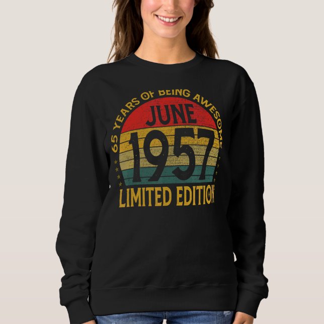 Vintage Födelsedag Dekoration juni 1957 T Shirt (Framsida)