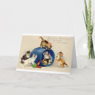 Vintage födelsedag Kittens födelsedag Kort