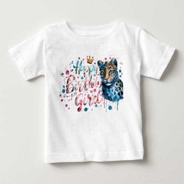 Vintage Födelsedags T-shirt för Flicka (Framsida)