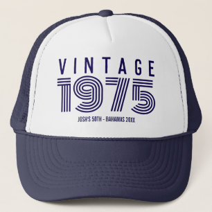 Vintage Födelsedags Trucker Hatt Keps