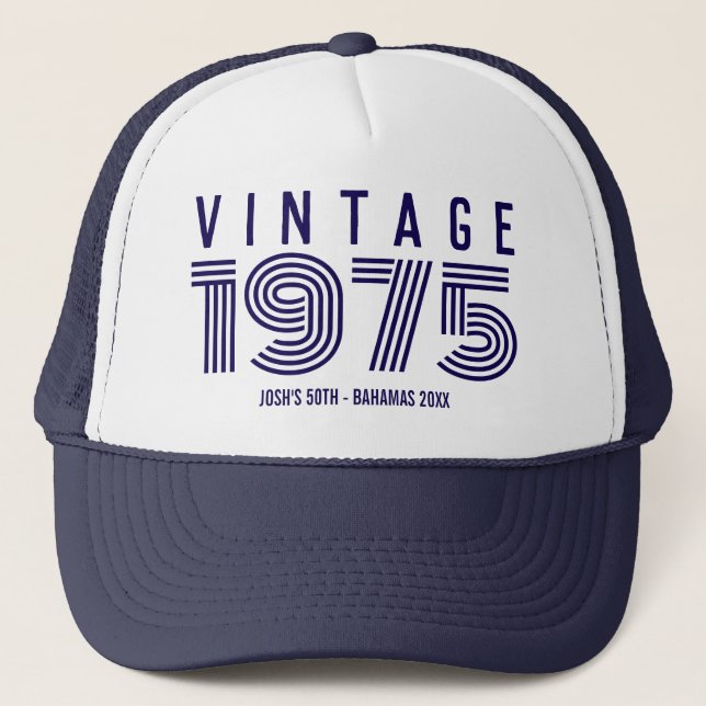 Vintage Födelsedags Trucker Hatt Keps (Framsida)
