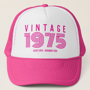 Vintage födelsedags-Truckerhatt Keps