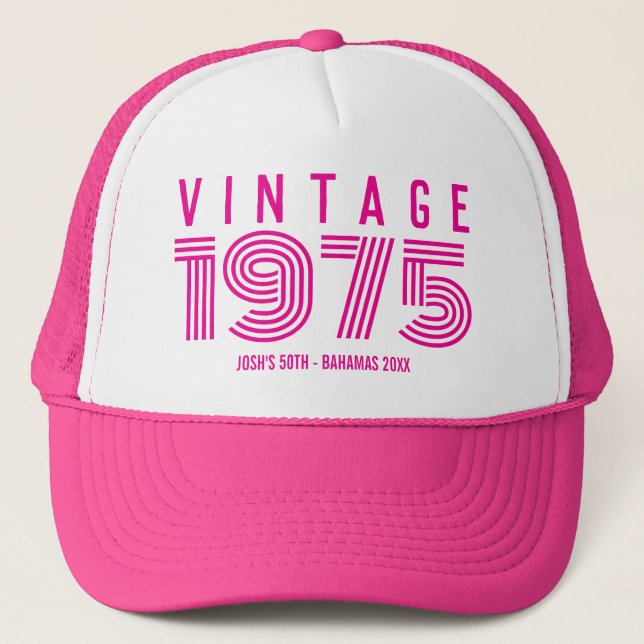 Vintage födelsedags-Truckerhatt Keps (Framsida)