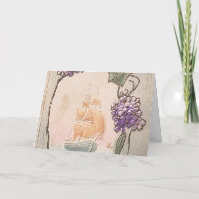 Vintage födelsedagsfartyg kort (Framsida)