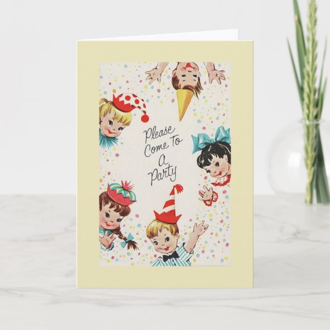 Vintage Födelsedagsfest inbjudan (Framsida)