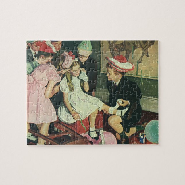 Vintage Födelsedagsfest, Pin the Svan på Donkey Pussel (Horisontell)