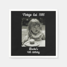 Vintage födelsedagsfoto svart & vitt