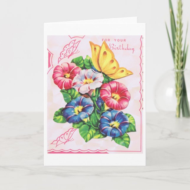 Vintage födelsedagskort kort (Framsida)