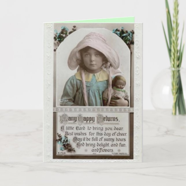Vintage födelsedagskort kort (Framsida)