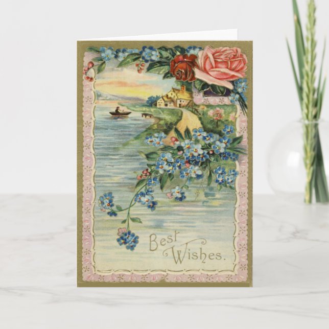 Vintage födelsedagskort kort (Framsida)