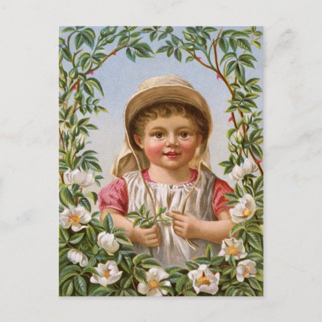 Vintage födelsedagskort vykort (Framsida)