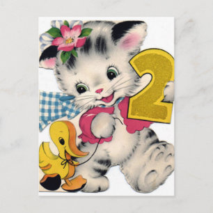 Vintage födelsedagskort vykort