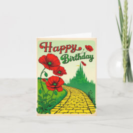 Vintage födelsekort med poppies kort