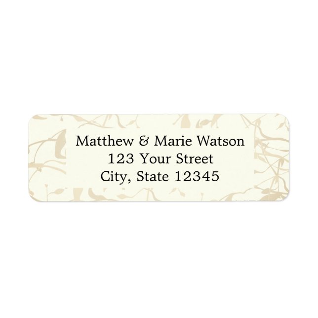 Vintage Foliage Mönster Returadress Etikett (Framsidan)