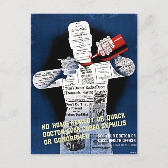 Vintage Folkhälsa Poster vykort (Framsida)