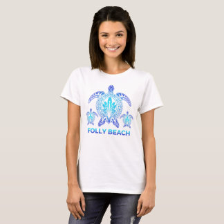 Vintage Folly Beach South Carolina Turtle Souvenir T Shirt