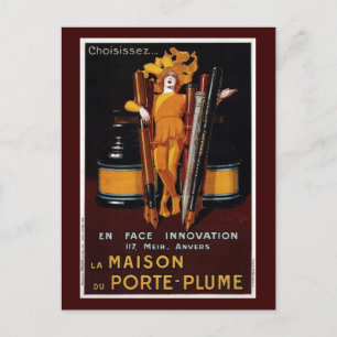 Vintage Fontän Pen-annonsering Vykort