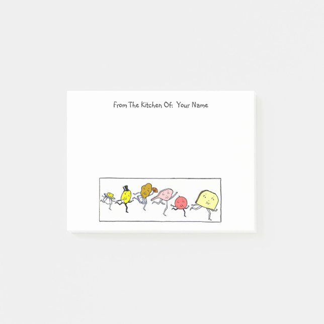 Vintage Food Anpassningsbar Post IT Post-it Block (Framsida)