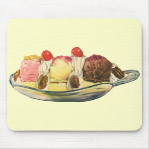 Vintage Food Desserts, Banana Split Cherries Musmatta