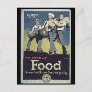 Vintage Food Farmer Propaganda for WWII Vykort