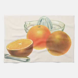 Vintage Food Fruit, Ripe Oranges Juicer Breakfast Kökshandduk
