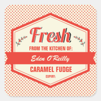 Vintage Food Gift-etiketter - jul Fyrkantigt Klistermärke