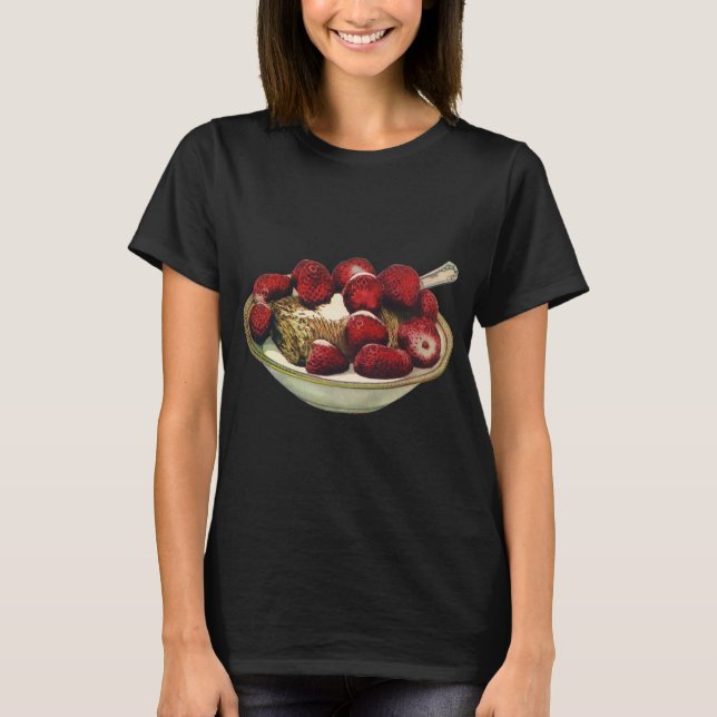 Vintage Food Healthy Breakfast Cereal Strawbär T Shirt (Framsida)