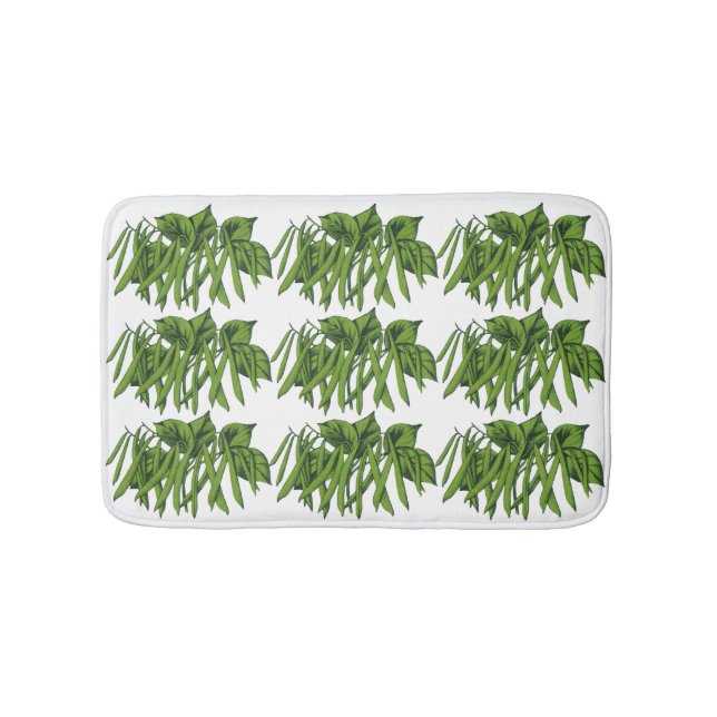 Vintage Food, Organic Grönt Beans Vegetables Badrumsmatta (Framsidan)