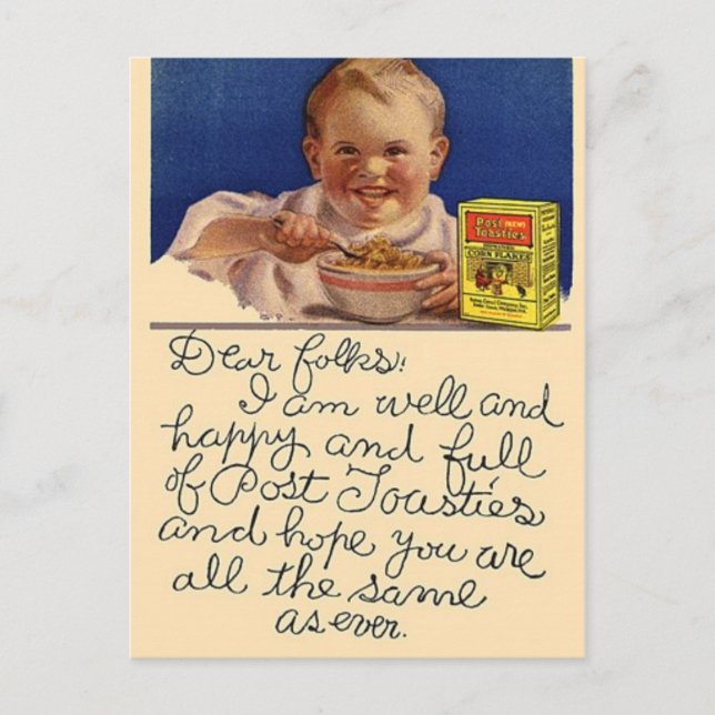 Vintage Food Postcard Vykort (Framsida)