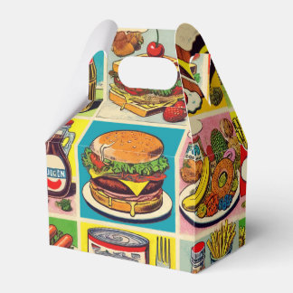 Vintage Food Tecknad Illustration Presentaskar