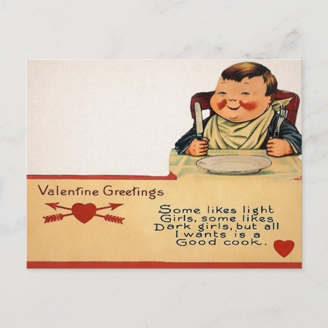 Vintage Food Valentine Vykort (Framsida)