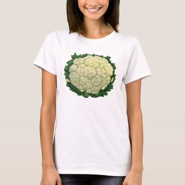 Vintage Food Vegetables Veggies Cauliblomma Tee (Framsida)