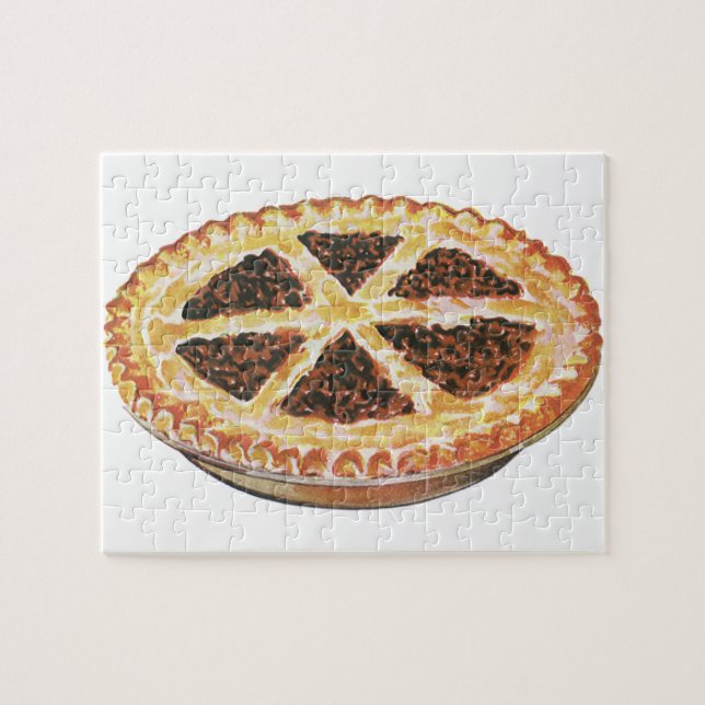 Vintage Foods efterrätt, nybakat pekanpaj Pussel (Horisontell)