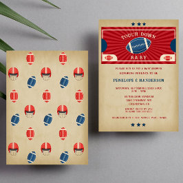 Vintage Football Baby Shower Inbjudningar