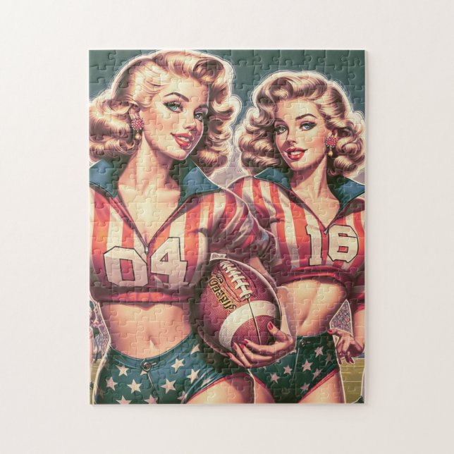 Vintage Football Girls Pussel (Vertikal)