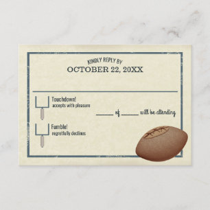 Vintage Football Pass Pub Mitzvah-svarskort OSA Kort