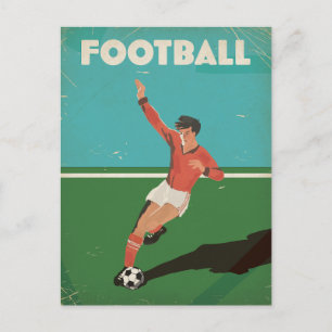 Vintage Football Poster Vykort